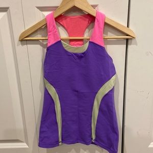 Ivivva Purple, Pink & Yellow Tank with Keyhole Back